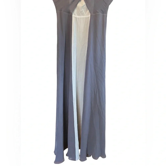 Reiss Alla Blue Color Block Criss Cross Back Maxi Long Gown Size 6 - Picture 6 of 11